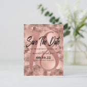 Rose Gold Imitats Foil 18. Geburtstag Save the Dat Postkarte (Stehend Vorderseite)