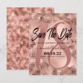 Rose Gold Imitats Foil 18. Geburtstag Save the Dat Postkarte (Vorne/Hinten)