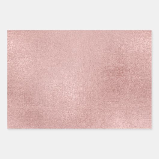 Rose Gold Imitats Foil Hearts Liebe Script | Pink Geschenkpapier Set (Vorderseite 3)