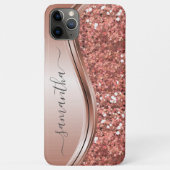 Rose Gold Imitats Glitzer Bling Handgeschriebener  Case-Mate iPhone Hülle (Rückseite)