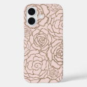 Rose Gold Imitats Glitzer | Blütenrosa Case-Mate iPhone Hülle (Rückseite)