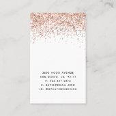 Rose Gold Imitats Glitzer-Grafikkarte Visitenkarte (Rückseite)