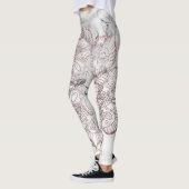 Rose Gold Imitats Glitzer Mandala auf feinem Marmo Leggings (Links)