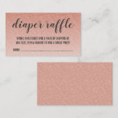 Rose Gold Imitats Glitzer Ombre Diaper Raffle Tick Begleitkarte (Vorne/Hinten)