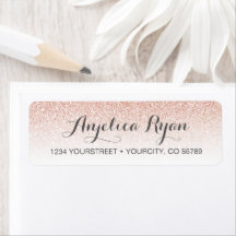 Rose Gold Imitats Glitzer Ombre Rücksendeadresse