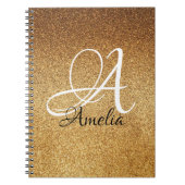 Rose Gold Imitats Glitzer Personalisiert Notebook Notizblock (Vorderseite)