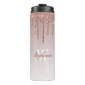 Rose Gold Imitats Glitzer Tropfen Sparkle Ombre Mo Thermosbecher (Vorderseite)