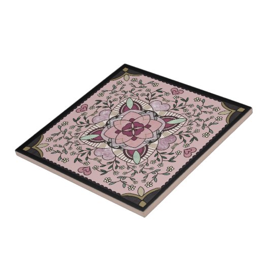 Rose Gold Imitats Marble Mandala Fliese (Seite)