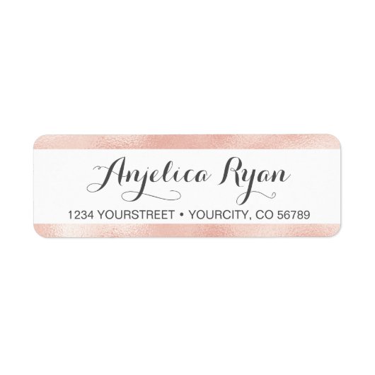 Rose Gold Imitats Rücksendeadresse (Vorne)