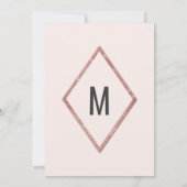 Rose Gold Imitats Sparkling Glitzer Sequin Abschlu Einladung (Rückseite)