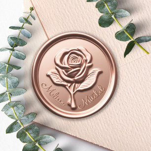 Rose Gold Imitats Wax Wedding Umschlag Aufkleber S
