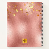 Rose Gold in floraler Gold, geometrisch, monogramm Notizblock (Rückseite)