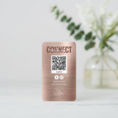 Rose Gold in Verbindung mit dem QR-Code der Social Visitenkarte (Stehend Vorderseite)