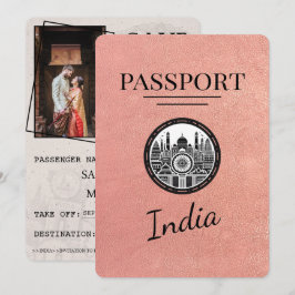 Rose Gold India Passport Save the Date