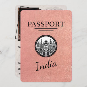 Rose Gold India Passport Save the Date