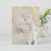 Rose Gold Ink Aesthetic Chic Wedding Invitation Einladung (Stehend Vorderseite)