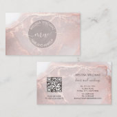 Rose Gold Ink Marble | QR Code Visitenkarte (Vorne/Hinten)
