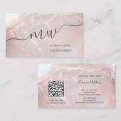 Rose Gold  Ink Marble | QR Code Visitenkarte (Vorne/Hinten)