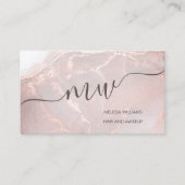 Rose Gold  Ink Marble | QR Code Visitenkarte (Vorderseite)