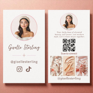Rose Gold Instagram TikTok Moderne Social Media Visitenkarte
