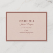 Rose Gold Interior Designer Visitenkarte (Rückseite)