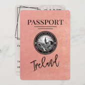 Rose Gold Ireland Pass Save the Date (Vorne/Hinten)