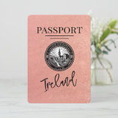 Rose Gold Ireland Pass Save the Date (Stehend Vorderseite)