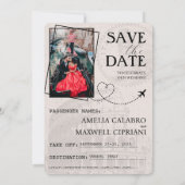 Rose Gold Italy Passport Save The Date (Rückseite)