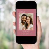 Rose gold ivory photo simpe modern luxury wedding einladung