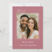 Rose gold ivory photo simpe modern luxury wedding einladung (Vorderseite)