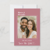 Rose gold ivory photo wedding Save the Date (Vorderseite)
