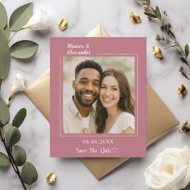 Rose gold ivory photo wedding Save the Date Flyer