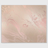 Rose Gold Ivory Skinny Abstrakt Molten Marble Glas Geschenkpapier (Flach)