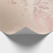 Rose Gold Ivory Skinny Abstrakt Molten Marble Glas Geschenkpapier (Ecke)