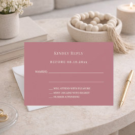 Rose gold ivory wedding response RSVP Mitteilungskarte