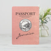 Rose Gold Jamaica Pass Save the Date (Stehend Vorderseite)