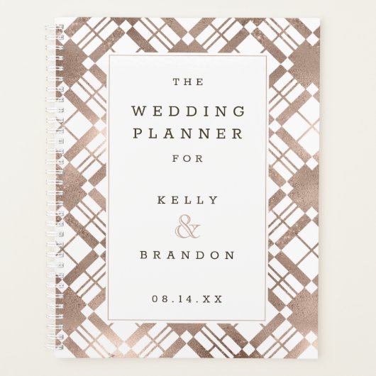 Rose Gold & Jegliche Farbenfarm Rustikale Hochzeit Planer (Vorderseite)