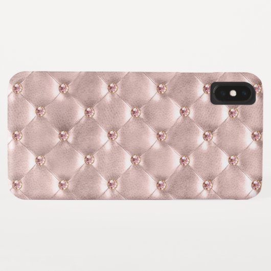 Rose Gold Jewel Bling Cushion geheftetes Kissen Case-Mate iPhone Hülle (Rückseite (Horizontal))