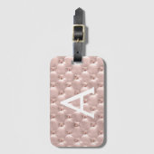 Rose Gold Jeweled Classic Monogram Name Gepäckanhänger (Vorderseite Vertikal)