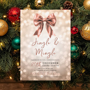 Rose Gold Jingle Mingle Weihnachtsbogen Bokeh  Einladung