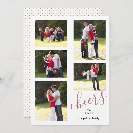 Rose Gold jubelt bis 2024 Foto Collage Trendy (Vorne/Hinten)