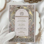 Rose Gold Jugendstil Einladung zur Botanischen Hoc