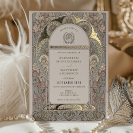 Rose Gold Jugendstil Einladung zur Botanischen Hoc