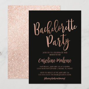 Rose Gold Junggeselinnen-Abschied Einladung   GLIT