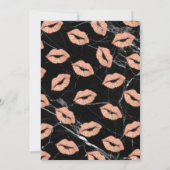Rose Gold Junggeselinnen-Abschied Kiss mit Marmor Einladung (Rückseite)