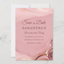 Rose Gold Junggeselinnen-Abschied Save the Date Id Einladung