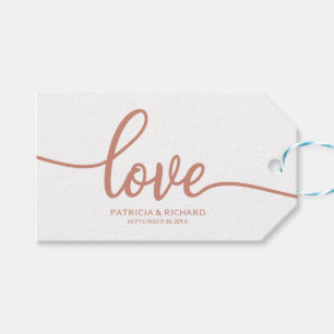 Rose Gold Kalligrafie Liebe Gastgeschenk Hochzeit Geschenkanhänger