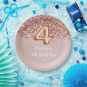 Rose Gold Kids Girl 4. Geburtstag Party Pappteller (Party)