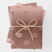 Rose Gold Kisses Lips Geschenkpapier Set (Beispiel)