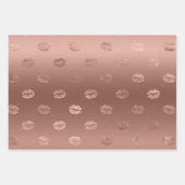 Rose Gold Kisses Lips Geschenkpapier Set (Vorderseite)